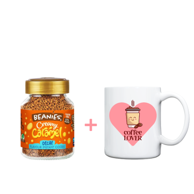 Сет Чаша COFFEE LOVER + Инстантно кафе BEANIES Creamy Caramel